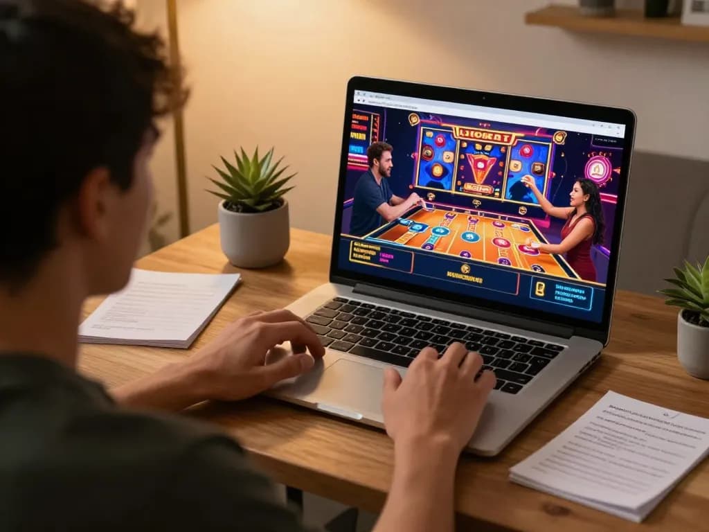 Playing interactive slots on the best website game terbaik from home during an exciting gaming session