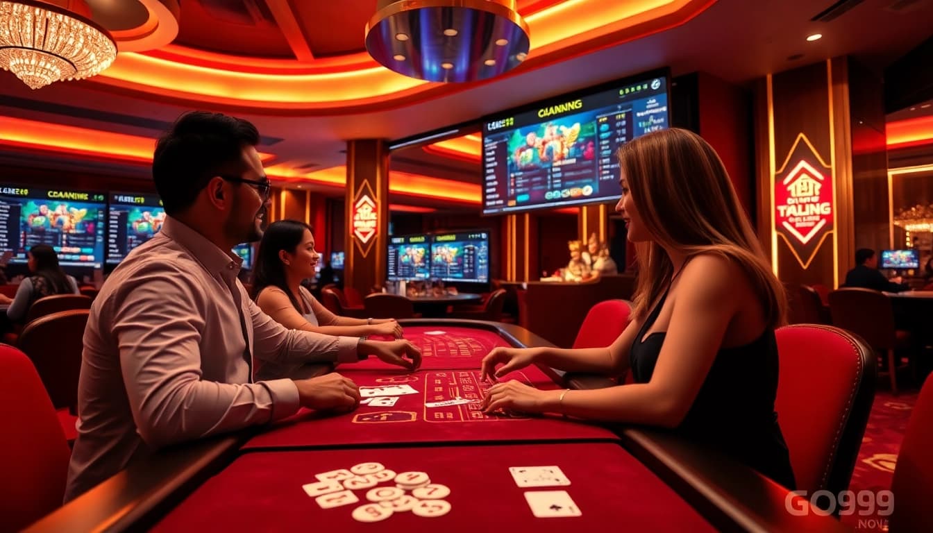 Experience the excitement of live betting at go99.now's online casino with professional dealers and vibrant gameplay.