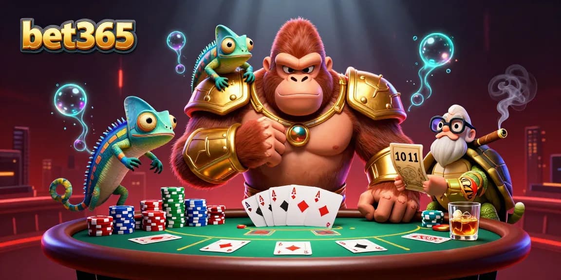 Experience thrilling action at bet365 with a gorilla king and dynamic poker elements.