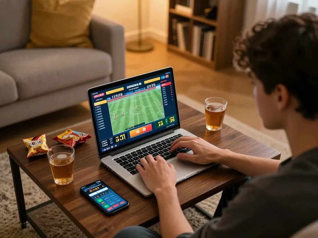 Engage in live sports betting with sc88 from home using a laptop and smartphone.