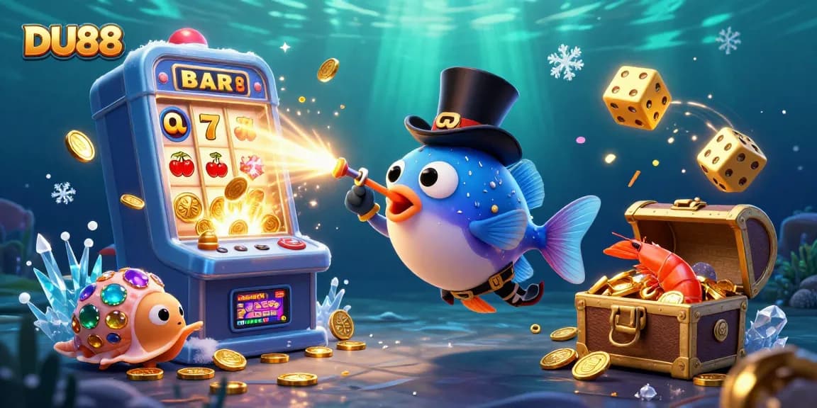 Engage with DU88’s vibrant 3D casino scene filled with deep-sea characters and exploding jackpots.