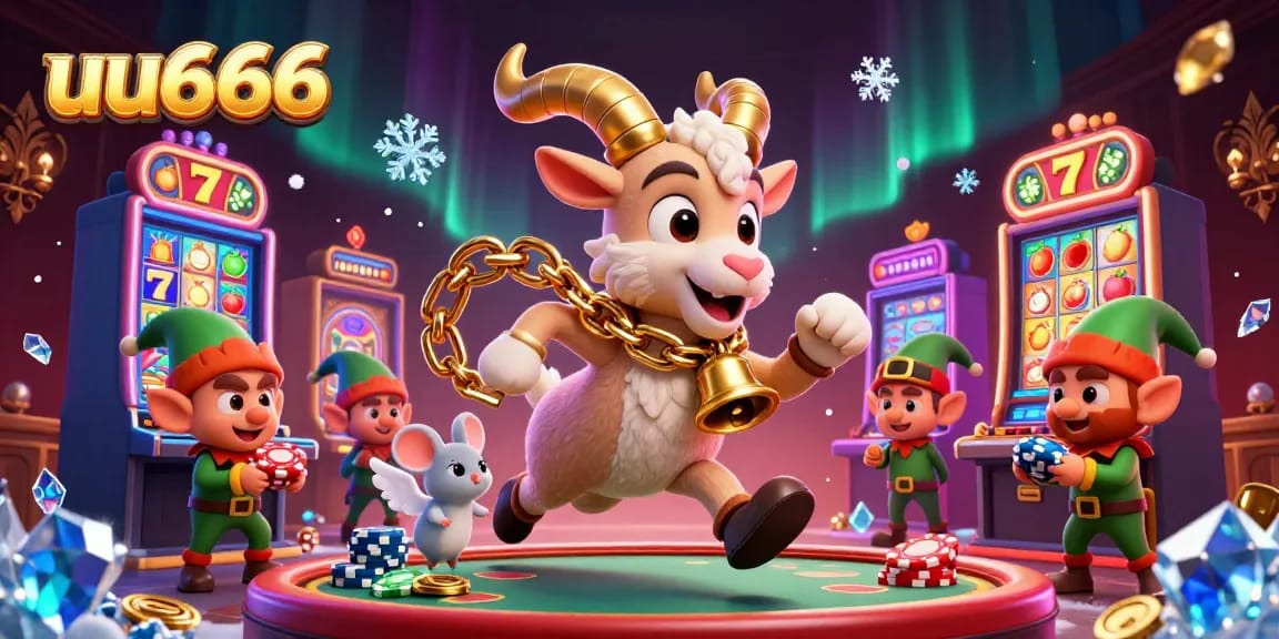 Engage in thrilling slots at uu666 with a festive, spooky 3D casino scene full of action.