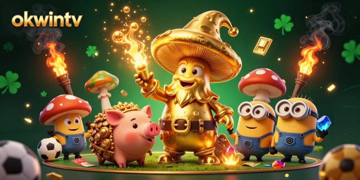 Experience exciting sports betting with okwintv in this vibrant 3D casino scene.