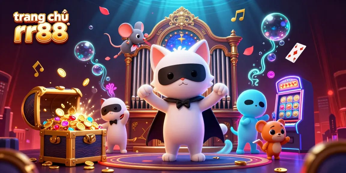 Engage in the thrilling world of trang chủ rr88 with exciting casino elements and characters in a vibrant scene.