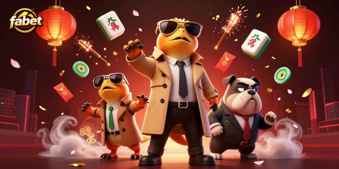 Experience fabet's vibrant casino scene with raptors disguised as VIPs and dynamic elements.