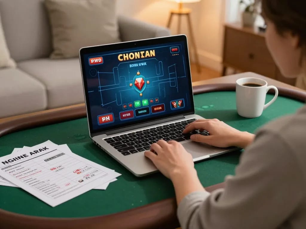 CM88 online gaming experience with a player focused on strategies in a cozy home environment.
