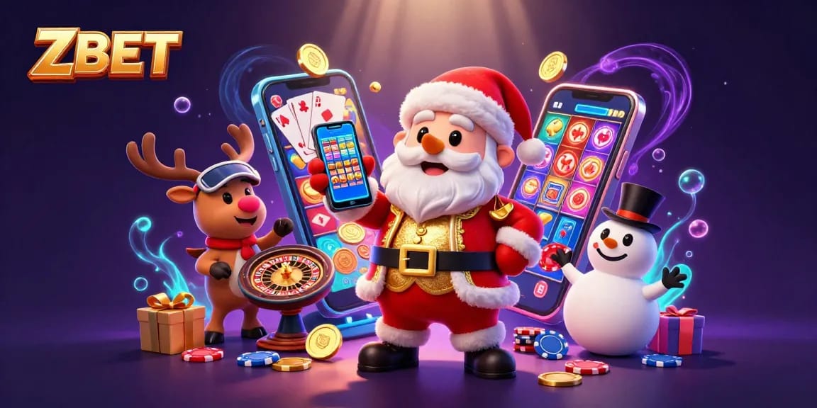 ZBET welcomes players with exciting slots, charming Santa, and festive casino fun.