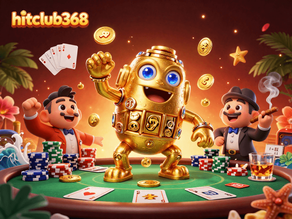 Engage with hitclub368 and experience thrilling online casino adventures filled with vibrant poker tables and golden golems.
