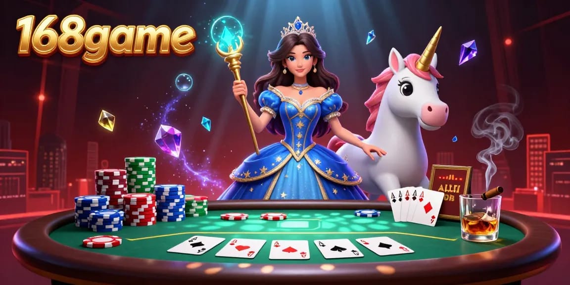 Engage with the stunning 168game illustration showcasing magical characters and dynamic poker elements.