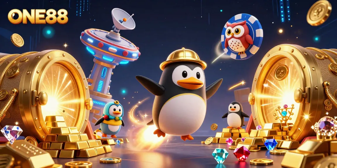 Engage with ONE88's thrilling casino universe represented by a dynamic space scene.