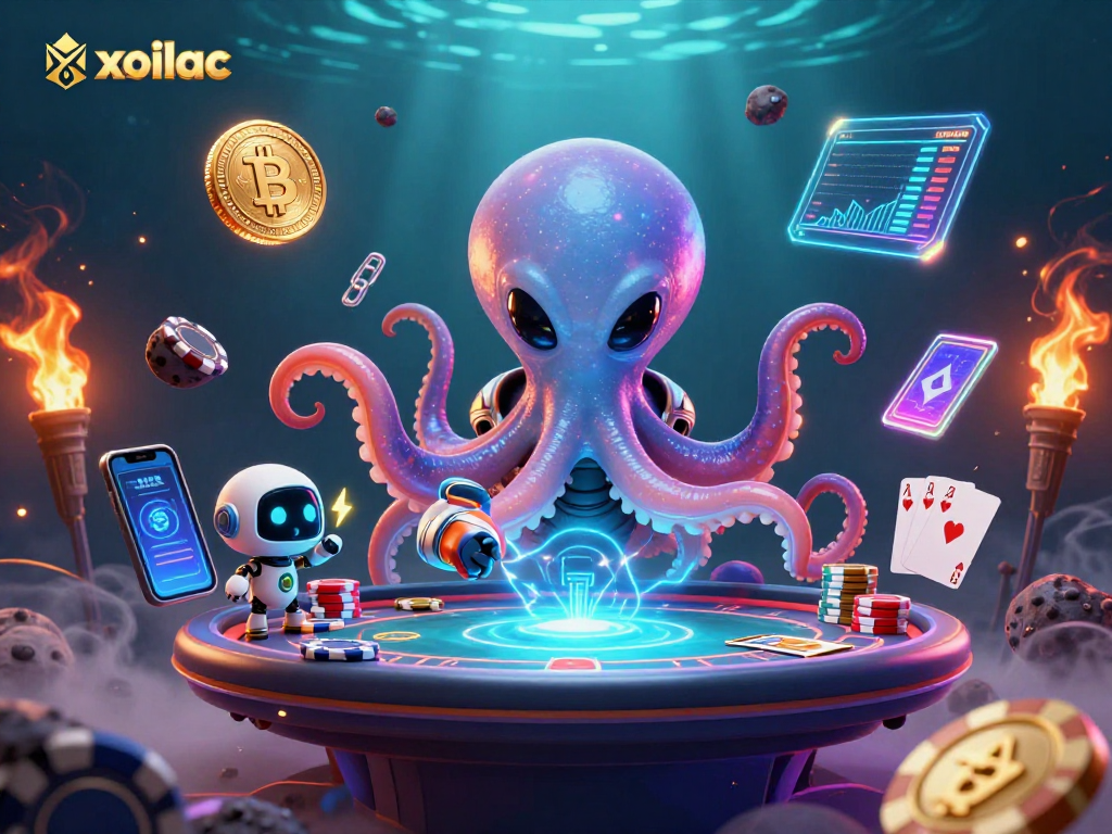 Play exciting poker with the alien octopus and tiny robot in the xoilac casino