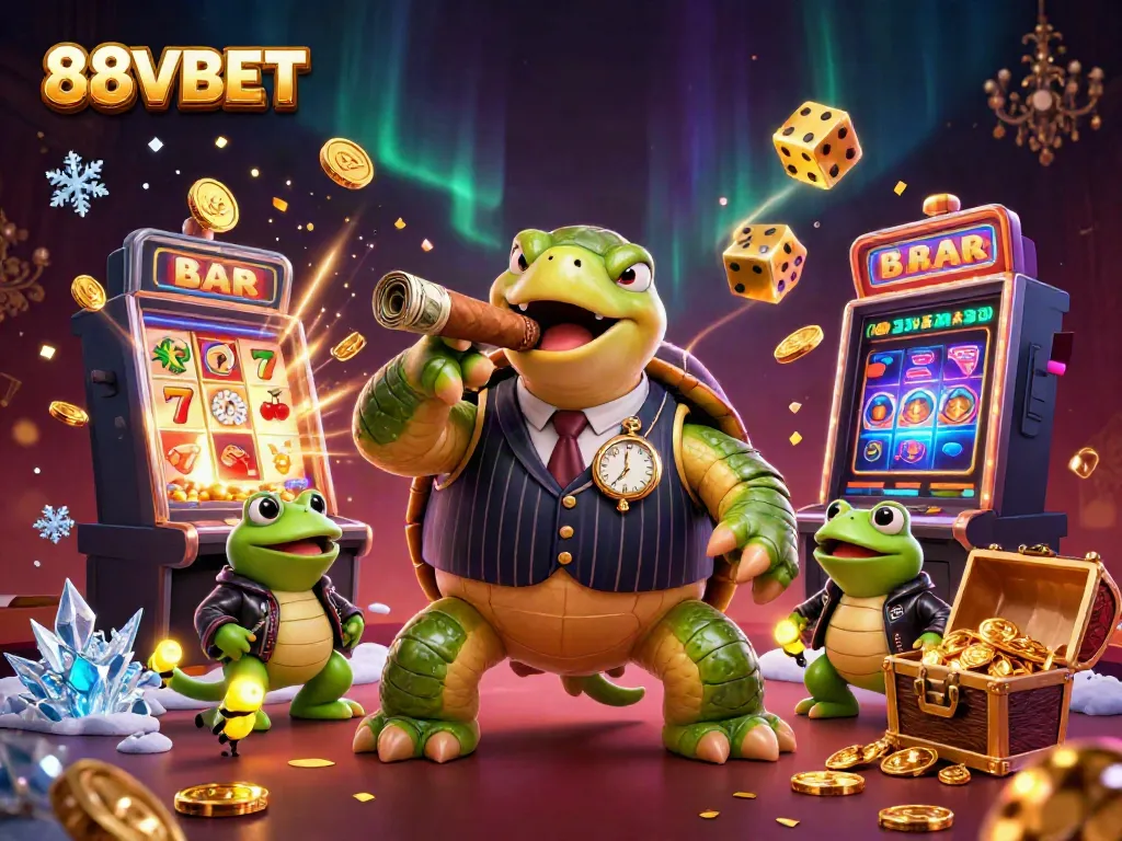 Experience the excitement of 88VBET with vibrant characters amidst a jackpot explosion in a thrilling casino scene