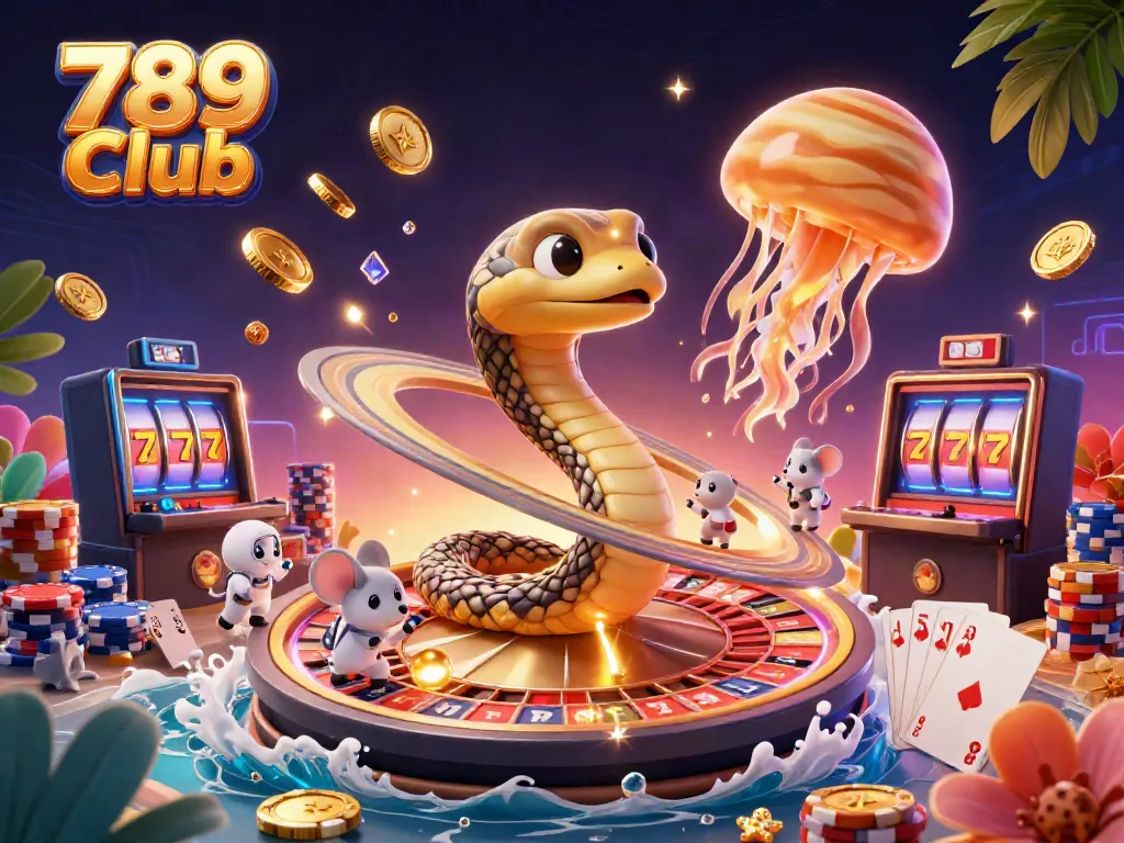 Experience the allure of 789 Club with interactive gaming in a cosmic casino environment.