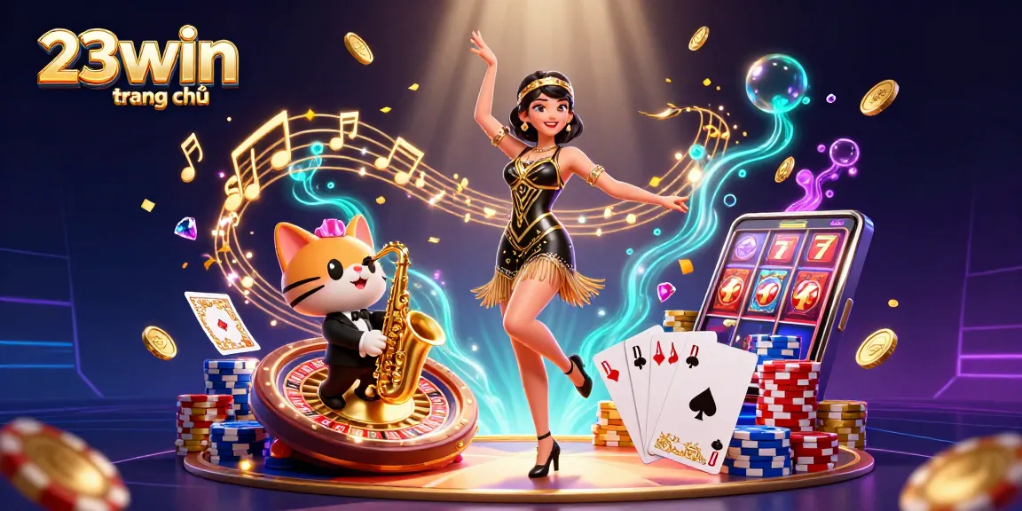 Engage in winning strategies at 23win trang chủ with vibrant casino excitement and playful characters.