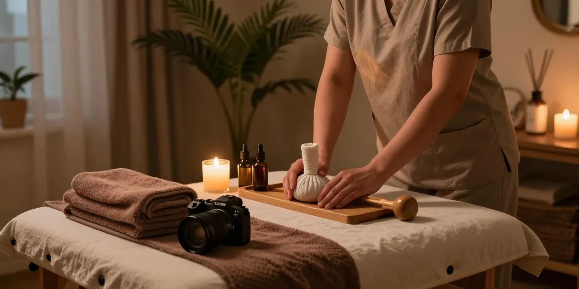Enjoying a premium 용인출장마사지 in a calming home environment, with therapeutic setup for ultimate relaxation.