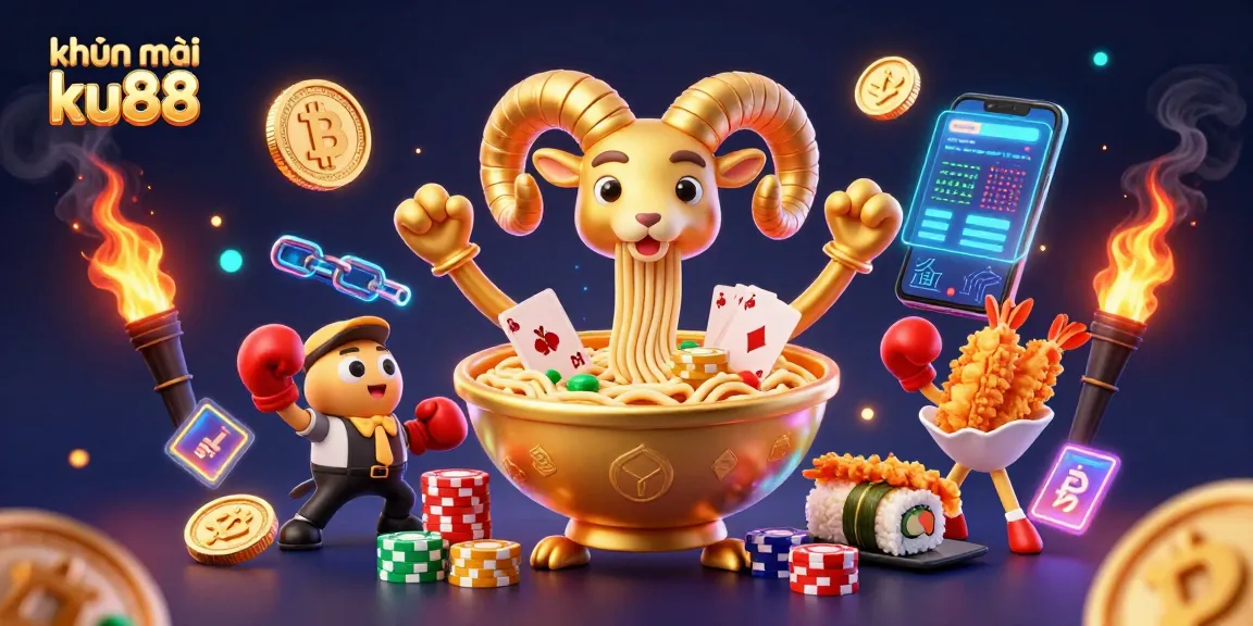 Engage with khuyến mãi ku88 through an energetic 3D casino scene showcasing vibrant characters and betting elements.