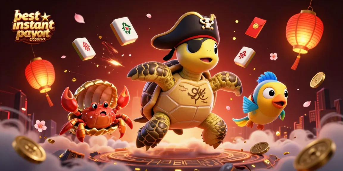 Win big at the best instant payout casino with a whimsical 3D scene of underwater treasure.