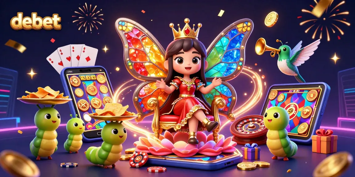 Engage with debet's exciting opportunities in this vibrant online casino illustration.