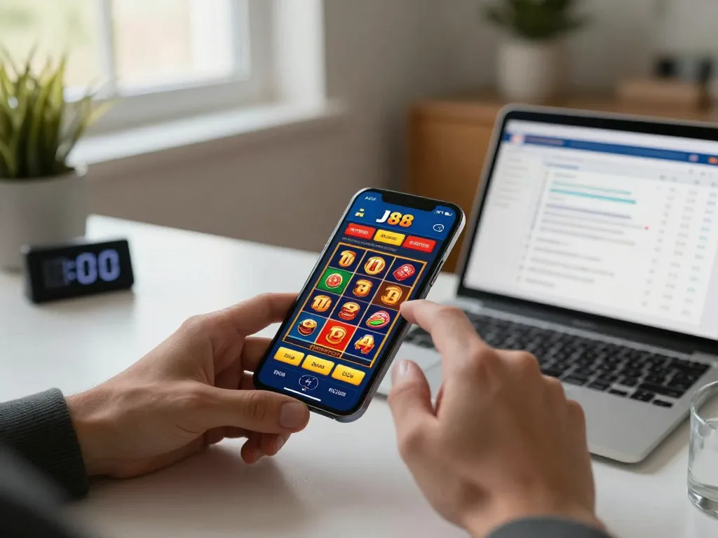 Engaging in a live betting experience on the J88 mobile app for online gaming