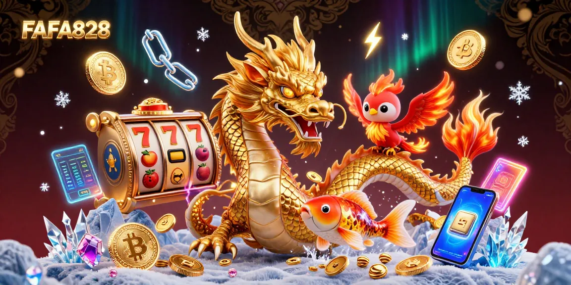 Engage with FAFA828's thrilling slot experience featuring a golden dragon and phoenix.