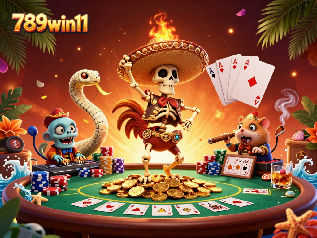 Join the fun at 789win11 with thrilling poker action, vibrant characters, and golden rewards!