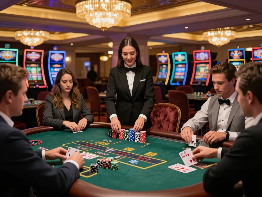 Engaging blackjack gameplay at five88 com casino, players focused on winning hands with vibrant atmosphere