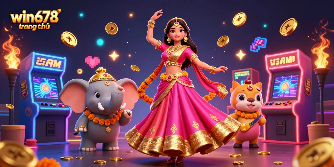 Experience win678 trang chủ with vibrant Asian-themed casino elements and colorful 3D designs.