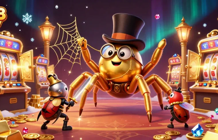 Engage in thrilling slots at 888 new, with a scene featuring golden treasures and daring characters.